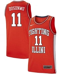 Men's Fighting Illini #11 Ayo Dosunmu Jersey Retro Orange Stitched College Basketball Jerseys