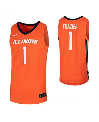 Men's Illinois Fighting Illini #1 Trent Frazier Jersey Limited College Basketball Jerseys Orange