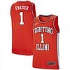 Mens Illinois Fighting Illini Trent Frazier Jersey #1 Retro Orange University College Basketball Jerseys