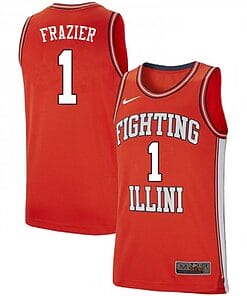 Mens Illinois Fighting Illini Trent Frazier Jersey #1 Retro Orange University College Basketball Jerseys