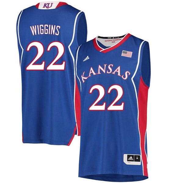 Andrew Wiggins Jersey #22 Jayhawks Royal Classic College Basketball Jerseys