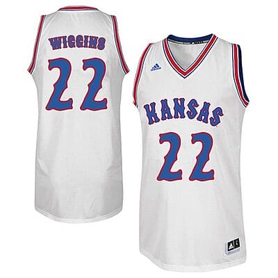Andrew Wiggins Jersey #22 Jayhawks White Retro College Basketball Jerseys