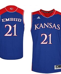 Joel Embiid Jersey #21 Kansas Jayhawks Royal NCAA College Basketball Jerseys