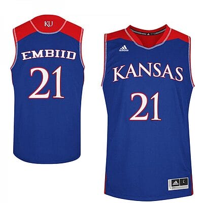 Joel Embiid Jersey #21 Kansas Jayhawks Royal NCAA College Basketball Jerseys
