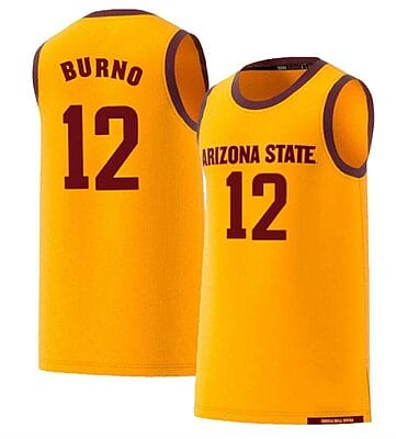 Micah Burno Jersey Arizona State Sun Devils College Basketball Yellow #12