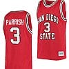 Micah Parrish Jersey San Diego State Aztecs College Basketball Red Retro #3