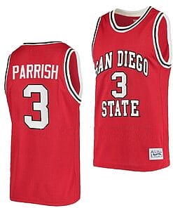 Micah Parrish Jersey San Diego State Aztecs College Basketball Red Retro #3