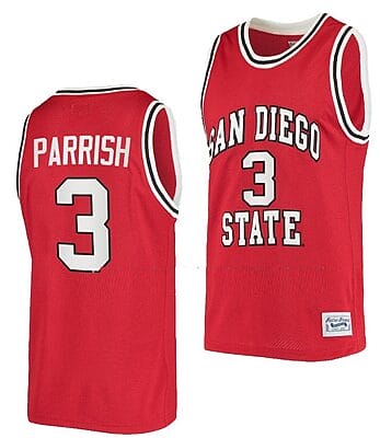 Micah Parrish Jersey San Diego State Aztecs College Basketball Red Retro #3