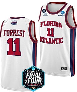 Michael Forrest Jersey #11 FAU Owls College Basketball 2023 NCAA Final Four White
