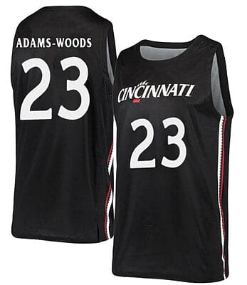 Mika Adams Woods Jersey #23 Cincinnati Bearcats College Basketball Black