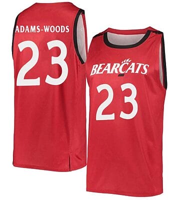 Mika Adams Woods Jersey #23 Cincinnati Bearcats College Basketball Red