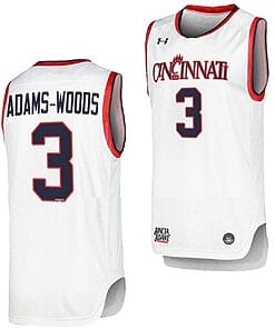 Mika Adams Woods Jersey #3 Cincinnati Bearcats College Basketball Replica White