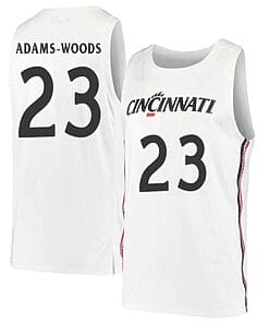 Mika Adams Woods Jersey #23 Cincinnati Bearcats College Basketball White
