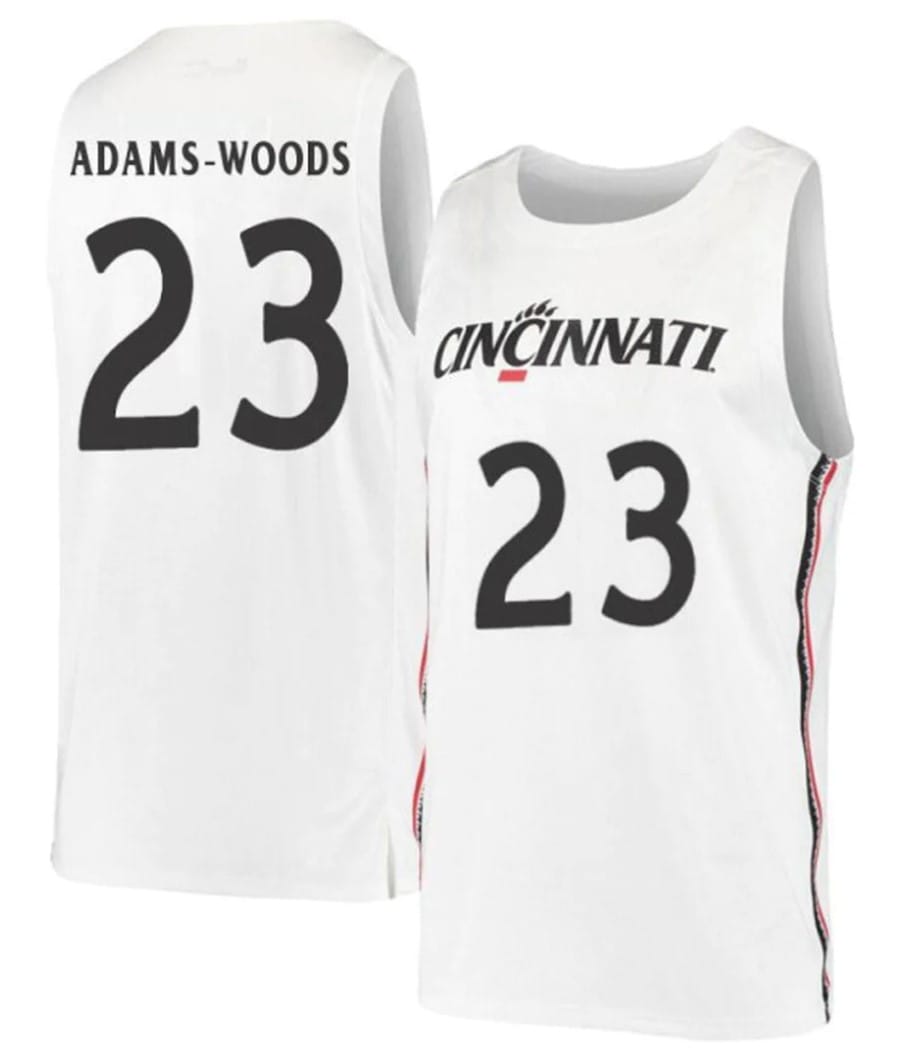 Mika Adams Woods Jersey #23 Cincinnati Bearcats College Basketball White