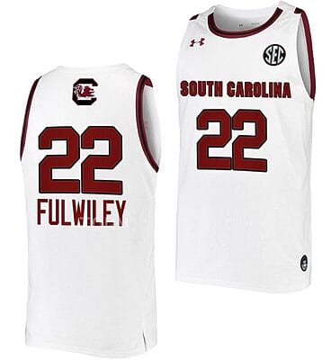 Milaysia Fulwiley Jersey #22 South Carolina Gamecocks College Basketball White