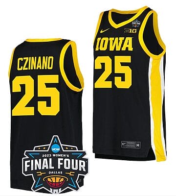 Monika Czinano Jersey #25 Iowa Hawkeyes College Basketball 2023 National Championship Bound Black