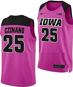 Monika Czinano Jersey #25 Iowa Hawkeyes College Basketball Pink