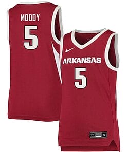 Moses Moody Jersey #5 Arkansas Razorbacks College Basketball Red