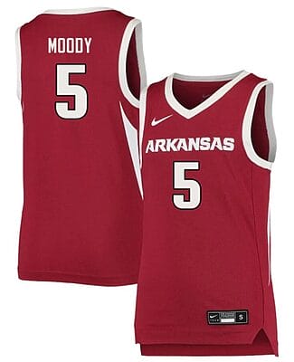 Moses Moody Jersey #5 Arkansas Razorbacks College Basketball Red