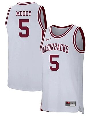 Moses Moody Jersey #5 Arkansas Razorbacks College Basketball White