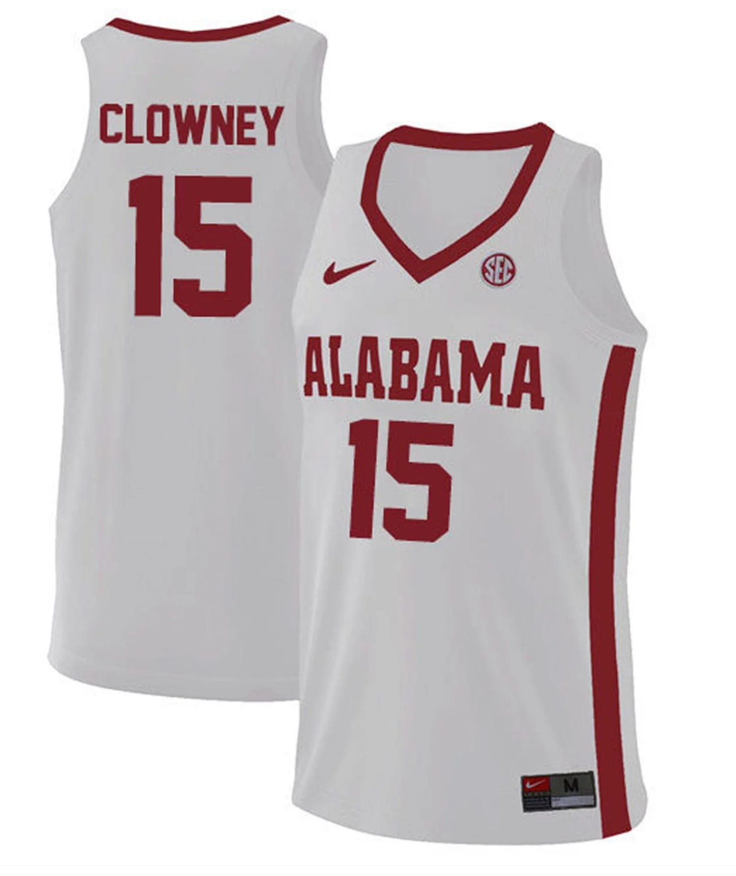 Noah Clowney Jersey Alabama Crimson Tide College Basketball Replica White #15