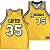 Noah Carter Jersey #35 Missouri Tigers Alternate Basketball Throwback Legacy uniform Gold