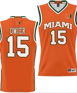 Norchad Omier Jersey #15 Miami Hurricanes NIL College Basketball Lightweight Orange