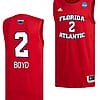 Nicholas Boyd Jersey FAU Owls College Basketball 2023 NCAA March Madness Red #2
