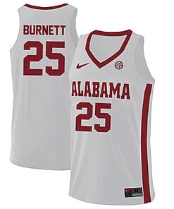 Nimari Burnett Jersey #25 Alabama Crimson Tide College Basketball Replica White