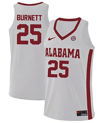 Nimari Burnett Jersey #25 Alabama Crimson Tide College Basketball Replica White
