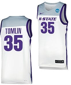 Nae'Qwan Tomlin Jersey Kansas State Wildcats College Basketball 2023 NCAA March Madness White #35
