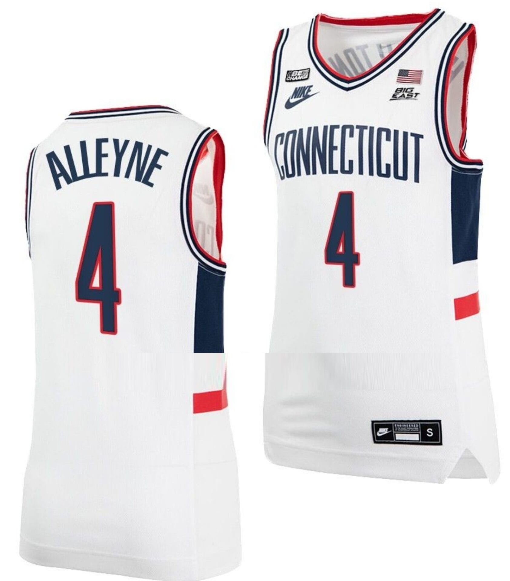 Nahiem Alleyne Jersey UConn Huskies College Basketball Alumni White #4