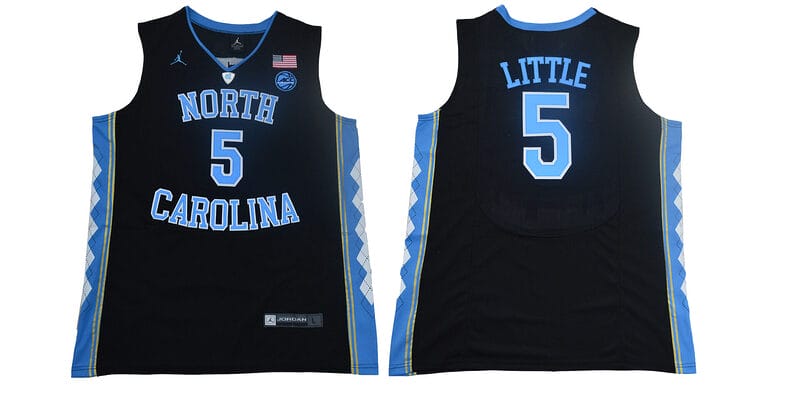 Nassir Little Jersey #5 North Carolina Tar Heels NCAA Basketball Black