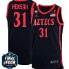 Nathan Mensah Jersey #31 San Diego State Aztecs College Basketball 2023 NCAA Final Four Black