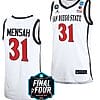 Nathan Mensah Jersey #31 San Diego State Aztecs College Basketball 2023 NCAA Final Four White