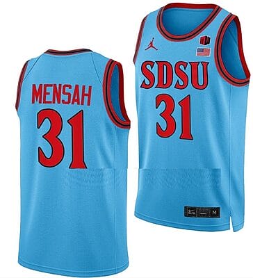 Nathan Mensah Jersey San Diego State Aztecs College Basketball Blue Alternate #31