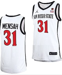 Nathan Mensah Jersey San Diego State Aztecs College Basketball Home White #31