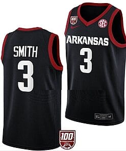 Nick Smith Jersey #3 Arkansas Razorbacks College Basketball 100 Season Black