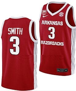 Nick Smith Jersey #3 Arkansas Razorbacks College Basketball 100 Season Red