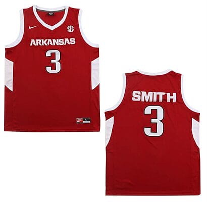 Nick Smith Jersey #3 Arkansas Razorbacks College Basketball Red