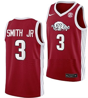 Nick Smith Jersey #3 Arkansas Razorbacks College Basketball Road Red