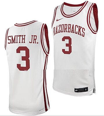 Nick Smith Jersey #3 Arkansas Razorbacks College Basketball White