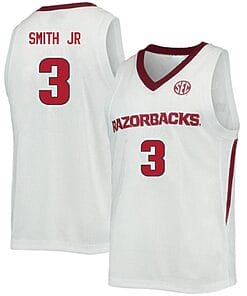 Nick Smith Jersey #3 Arkansas Razorbacks College Basketball White 1