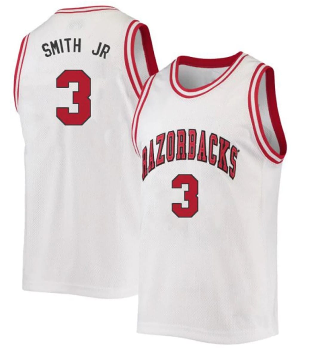 Nick Smith Jersey #3 Arkansas Razorbacks College Basketball White 2