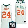 Nijel Pack Jersey #24 Miami Hurricanes 2023 NCAA March Madness White College Basketball