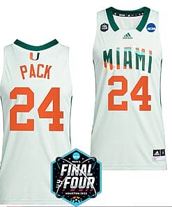 Nijel Pack Jersey #24 Miami Hurricanes 2023 NCAA March Madness White College Basketball