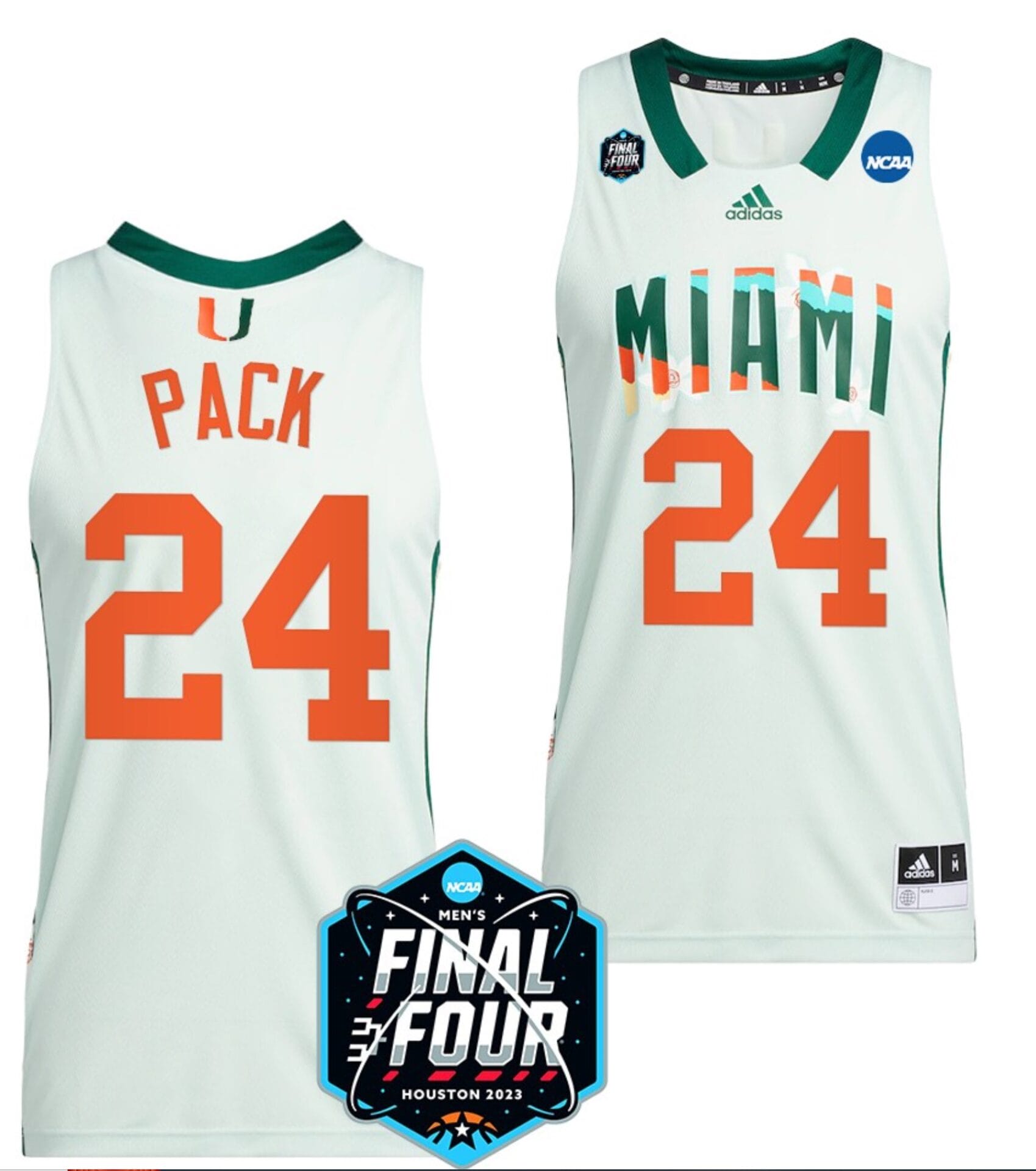 Nijel Pack Jersey #24 Miami Hurricanes 2023 NCAA March Madness White College Basketball