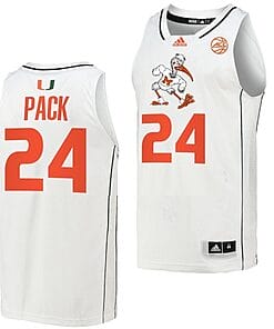 Nijel Pack Jersey #24 Miami Hurricanes College Basketball White