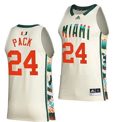 Nijel Pack Jersey #24 Miami Hurricanes College Basketball White Honoring Black Excellence
