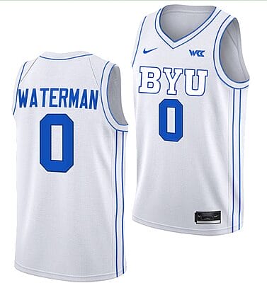 Noah Waterman Jersey #0 BYU Cougars College Basketball Jersey 2022-23 White